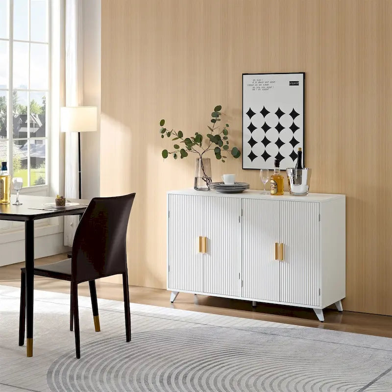 Sideboard Buffet Cabinet with 4 Doors and Removable Shelves