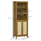 Bookcase with Cabinet and Open Shelves, Tall Bookshelf, Walnut