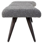Bowtie Charcoal Textured Fabric Bench with Bronze Legs - 18H x 72.5W x 20D