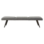 Bowtie Charcoal Textured Fabric Bench with Bronze Legs - 18H x 72.5W x 20D