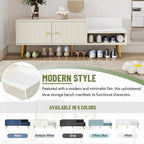 Modern Shoe Storage Bench with Hidden Storage and Upholstered Cushions for Bedside, Living Room and Entryway