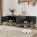 Modern Shoe Storage Bench with Hidden Storage and Upholstered Cushions for Bedside, Living Room and Entryway