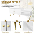 Modern Shoe Storage Bench with Hidden Storage and Upholstered Cushions for Bedside, Living Room and Entryway