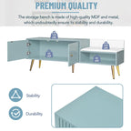 Modern Shoe Storage Bench with Hidden Storage and Upholstered Cushions for Bedside, Living Room and Entryway