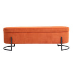 Storage Ottoman,Bedroom End Bench,Upholstered Fabric Storage Ottoman with Safety Hinge, Entryway Padded Footstool