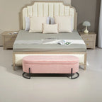 Storage Ottoman,Bedroom End Bench,Upholstered Fabric Storage Ottoman with Safety Hinge, Entryway Padded Footstool