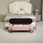 Storage Ottoman,Bedroom End Bench,Upholstered Fabric Storage Ottoman with Safety Hinge, Entryway Padded Footstool
