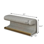 37W Entryway Bench Leather Upholstered Ottoman with LED