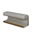 37W Entryway Bench Leather Upholstered Ottoman with LED